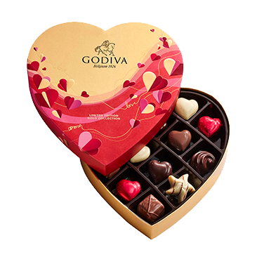 Godiva Valentine's Day Heart Assorted Chocolate Gift Box 14-Pieces