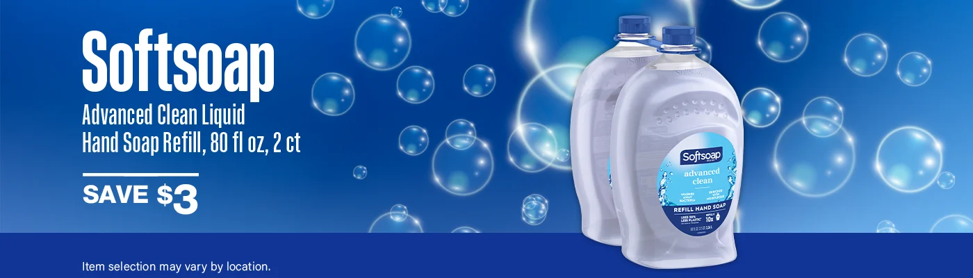 Save $3 on Softsoap Advanced Clean Liquid Hand Soap Refill, 80 fl oz, 2 ct