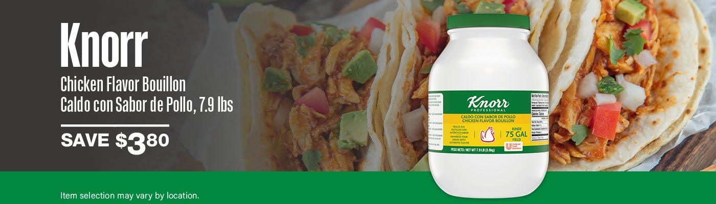 Save $3.80 on Knorr Chicken Flavor Bouillon, Caldo con Sabor de Pollo, 7.9 lbs