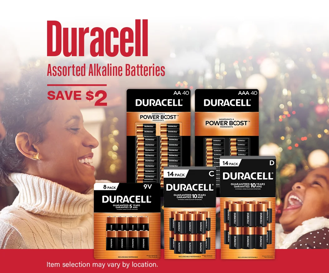 Save $2 on Duracell Assorted Alkaline Batteries