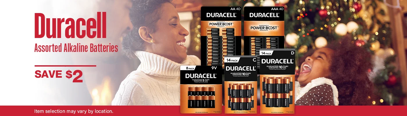 Save $2 on Duracell Assorted Alkaline Batteries