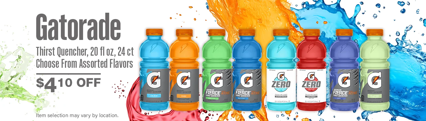 $4.10 Off Gatorade Thirst Quencher, 20 fl oz, 24 ct, Choose From Assorted Flavors