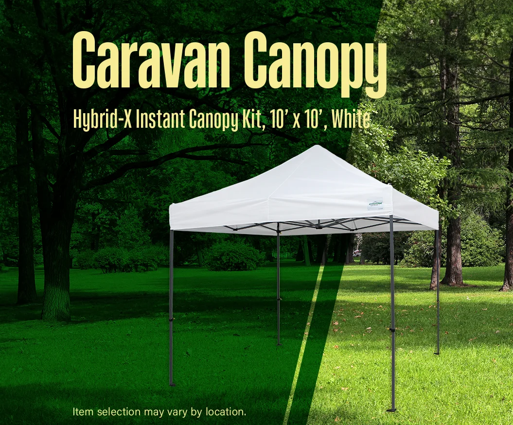 Caravan Canopy Hybrid-X Instant Canopy Kit, 10 inch by 10 inch, White