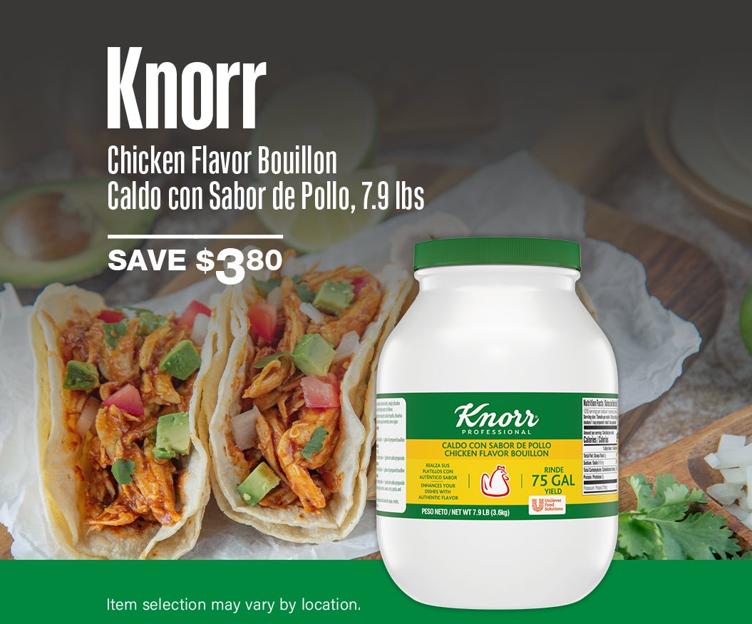 Save $3.80 on Knorr Chicken Flavor Bouillon, Caldo con Sabor de Pollo, 7.9 lbs