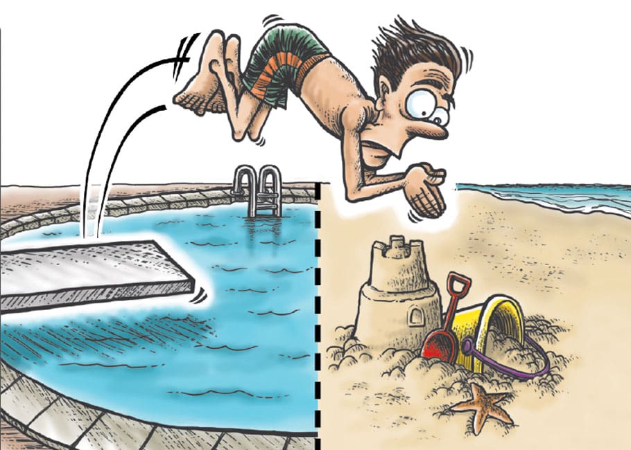 illustration of a man diving