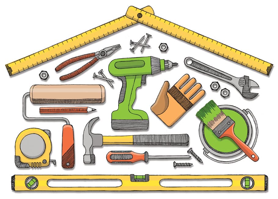 illustration of home renovation tools