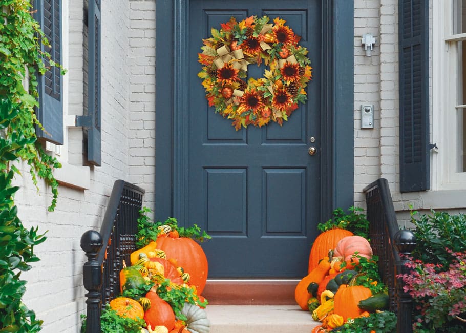 wreath on door