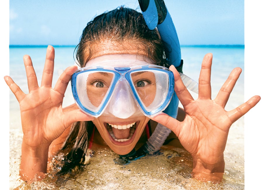 a person in swim goggles