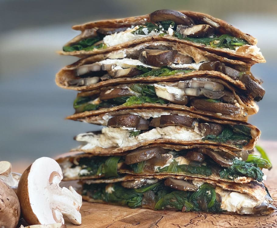 mushroom quesadilla