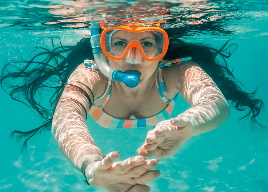 woman snorkelling