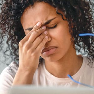 woman with headache