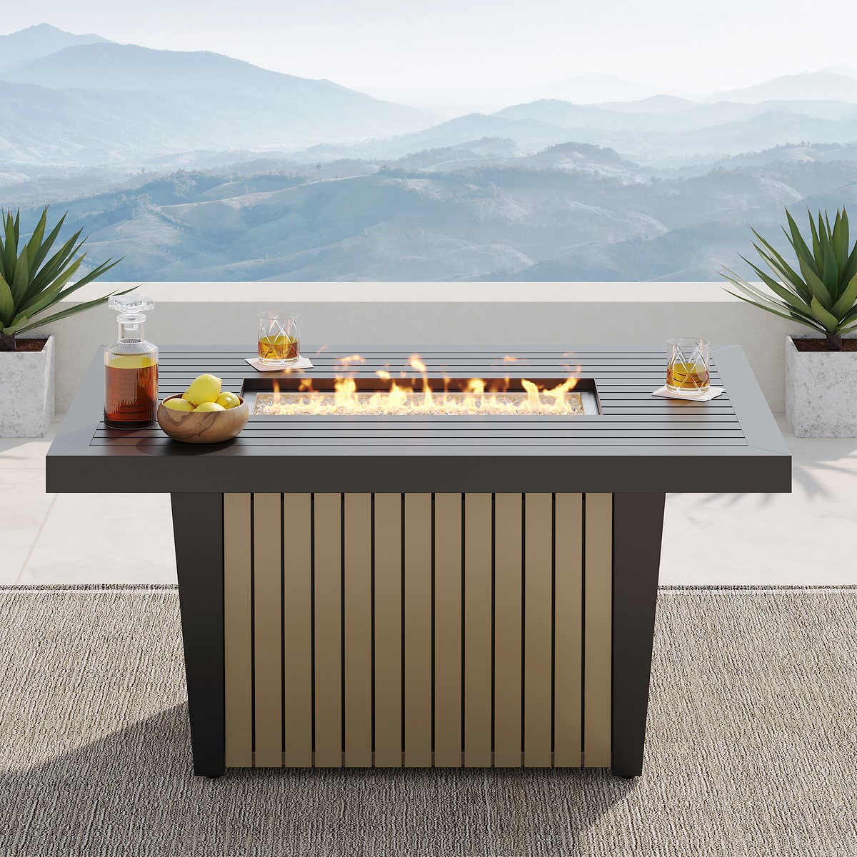 Rectangular fire table