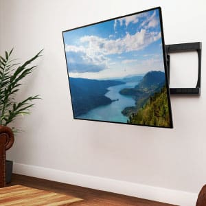 TV hanging on the wall
