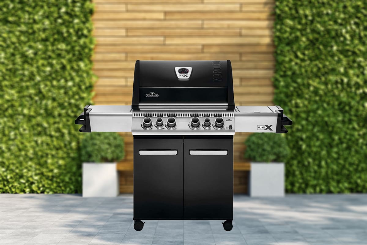 Natural gas barbecue on a patio