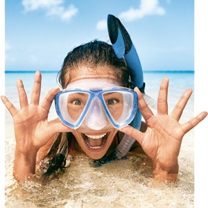 person in goggles