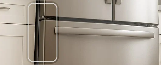 stainless steel counter depth refrigerators sitting flush with countertop