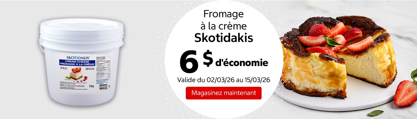 Fromage à la crème Skotidakis 7 $ d'économie. Valide du 02/03/26 au 15/03/26. Magasinez maintenant.