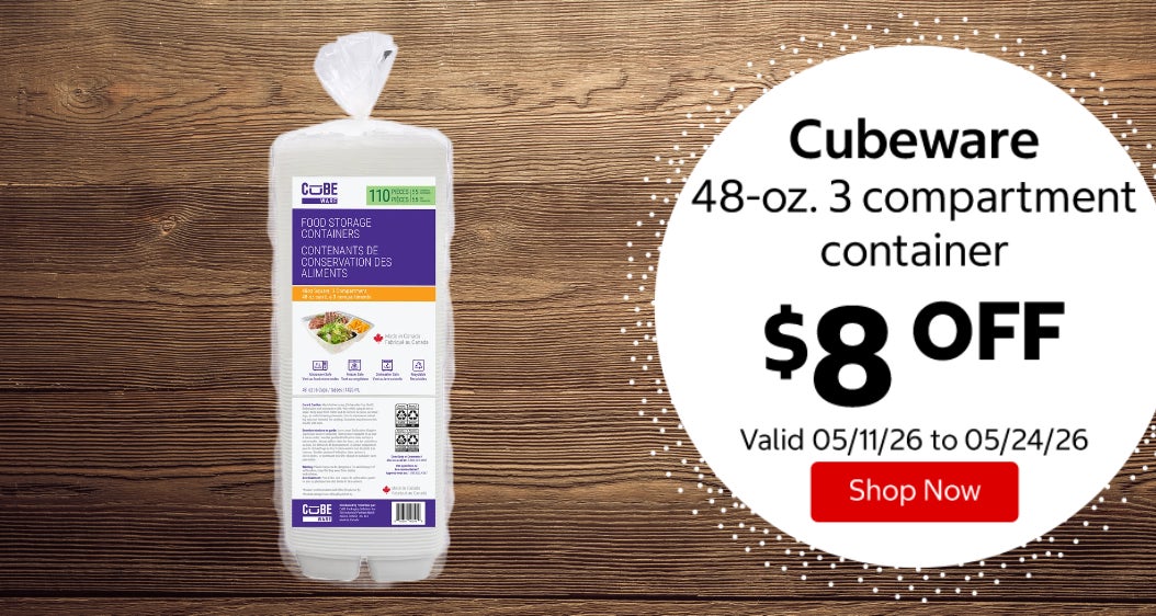 Cubeware 48-oz. 3 compartment container $8 Off. Valid 05/11/26 to 05/24/26. Shop Now 
