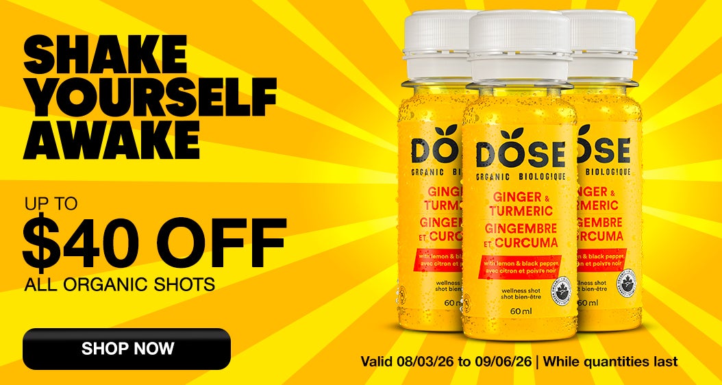 UP TO $40 OFF ALL ORGANIC SHOTS  Valid 08/03/26 to 09/06/26  SHAKE YOURSELF AWAKE  Shop Now While quantitties last