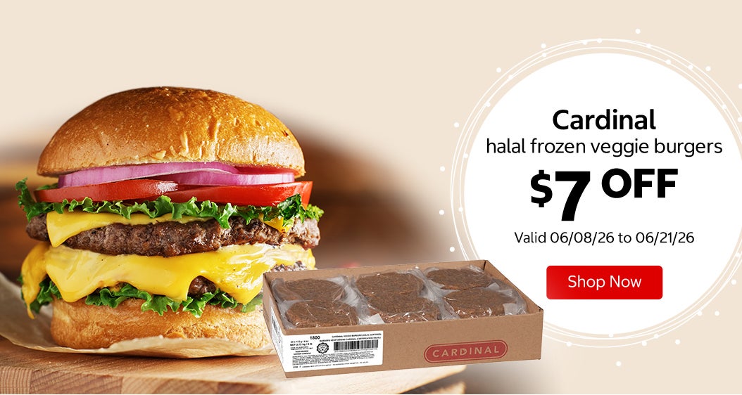 Cardinal halal frozen veggie burgers $7 Off. Valid 06/08/26 to 06/21/26. Shop Now 