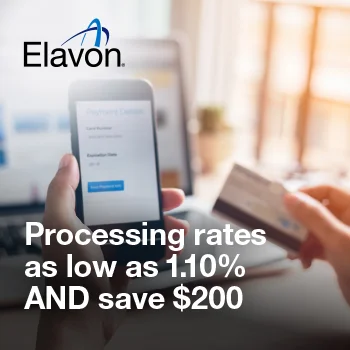 Elavon  Processing rates as low as 1.10% AND save $200