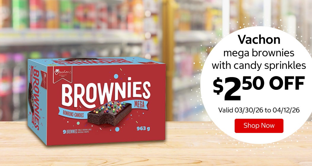 Vachon mega brownies with candy sprinkles $2.50 Off. Valid 03/30/26 to 04/12/26. Shop Now 