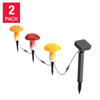 Infinity X1 Glass Solar Mushroom Landscape Lights, 2-Pack