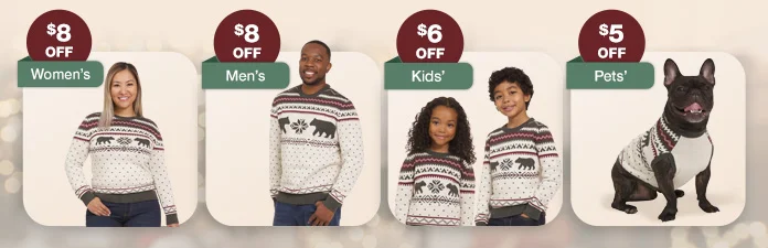 Shop Lands End holiday sweater for the whole family