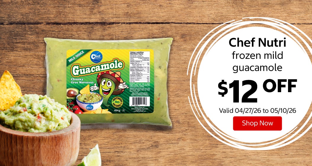 Chef Nutri frozen mild guacamole $12 Off. Valid 04/27/26 to 05/10/26. Shop Now 