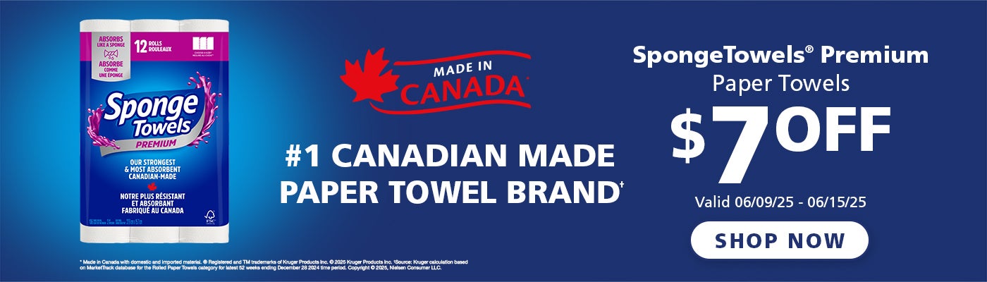 Sponge Towels Premium Paper Towels  $7 Off Valid 06/09/25 - 06/15/25 Shop Now