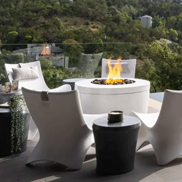 Halo Firepit Set with Tables