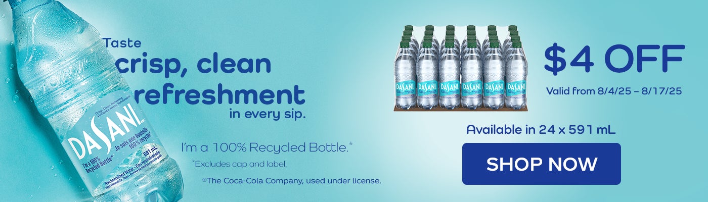  Taste crisp, clean refreshment in every sip Available in 24 x 591 mL  $4 OFF Valid from 8/4/25 - 8/17/25 Shop Now 