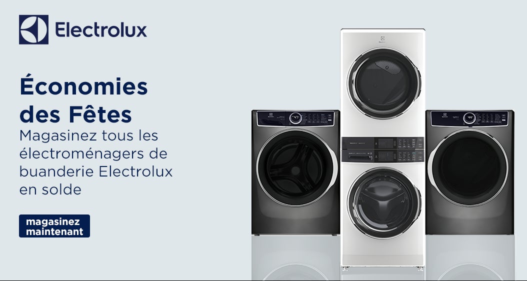Electrolux  Économies des Fêtes Magasinez tous les électroménagers de buanderie Electrolux en solde.  Magasinez maintenant
