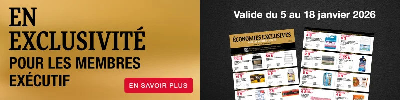En exclusivité pour les membres exécutif. Valide du 5 au 18 janvier 2026. En savoir plus.