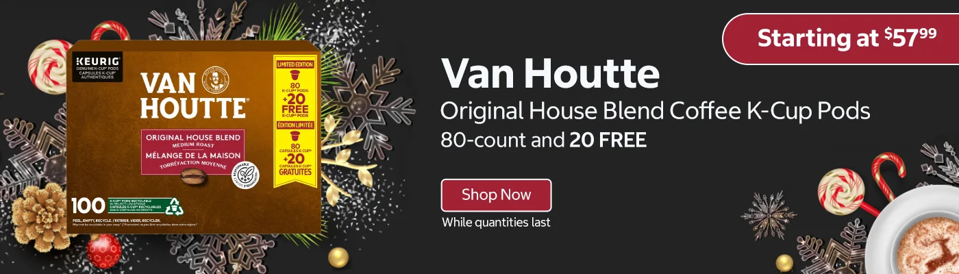 Van Houtte Original House Blend Coffee K-Cup Pods 80-count and 20 FREE Starting at $57.99 Shop Now While quantities last