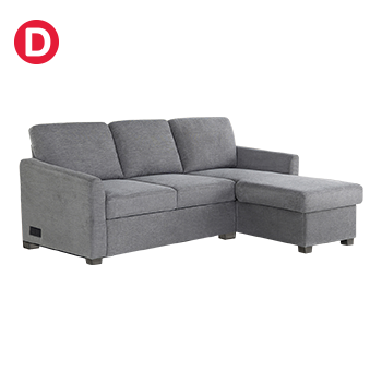 Coddle Cameron Fabric Sleeper Sofa with Reversible Chaise and Storage