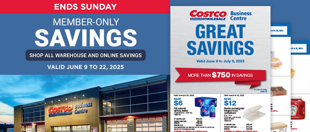 ENDS SUNDAY  Member-only savings Shop all warehouse and online savings Offers valid June 9 to 22, 2025