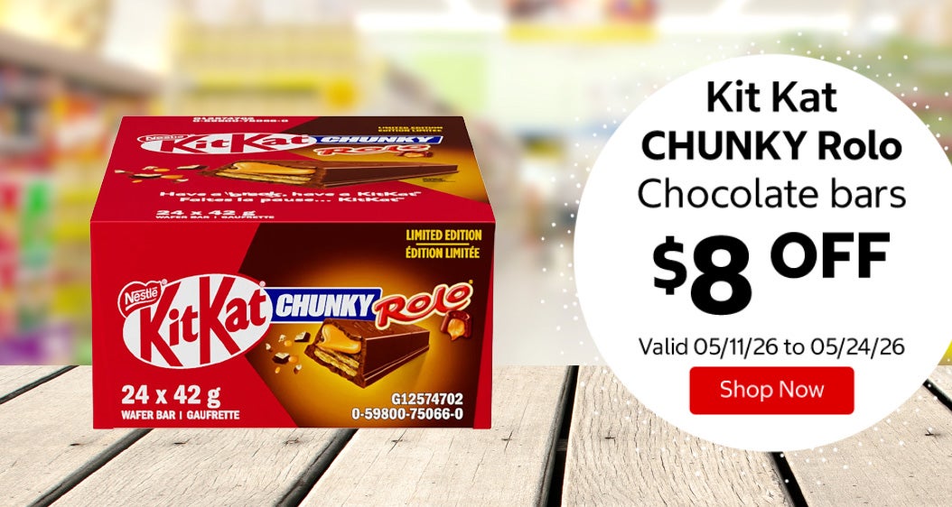 Kit Kat CHUNKY Rolo $8 Off. Valid 05/11/26 to 05/24/26. Shop Now 