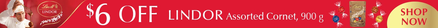 $6 OFF LINDOR Assorted Cornet 900 g SHOP NOW