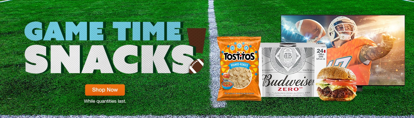 Game time snacks!  Shop Now. While quantities last.
