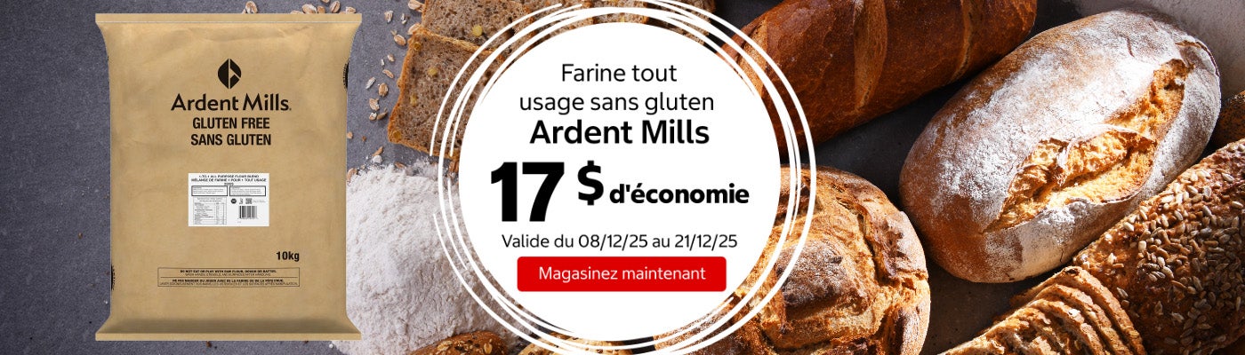 Farine tout usage sans gluten Ardent Mills 17 $ d'économie. Valide du 08/12/25 au 21/12/25. Magasinez maintenant.