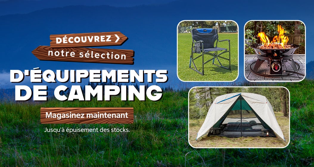 Découvrez notre sélection d'équipements de camping. Jusqu'à épuisement des stocks. Magasinez maintenant.