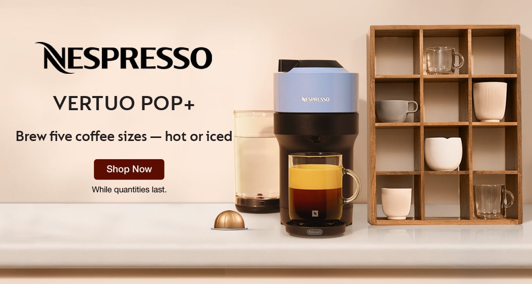 NESPRESSO. VERTUO POP+. Brew five coffee sizes - hot or iced. Shop Now. While quantities last.