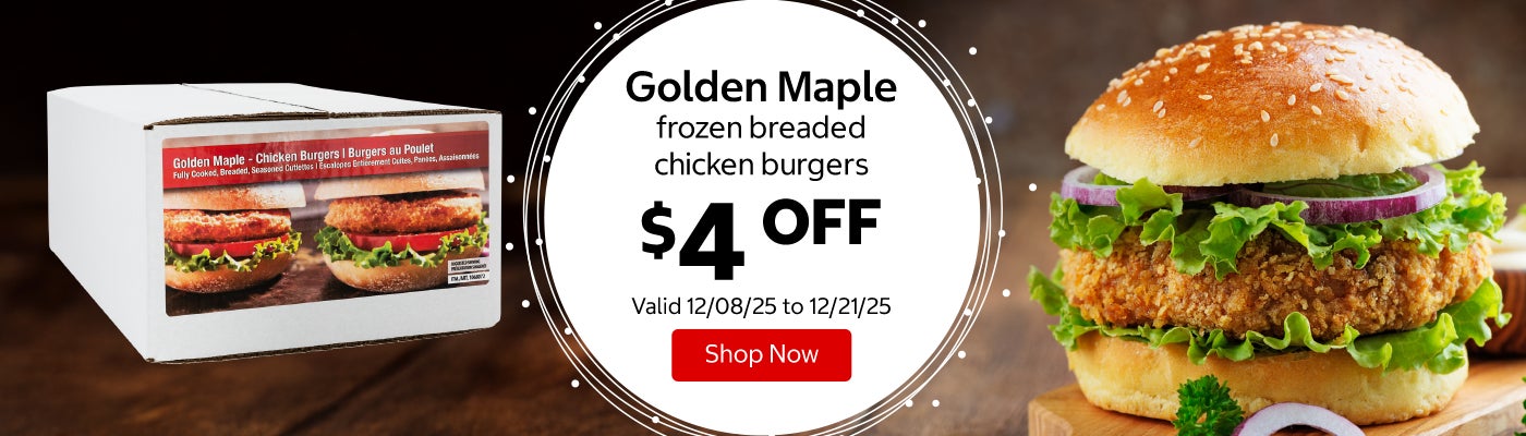 Golden Maple frozen breaded chicken burgers $4 Off. Valid 12/08/25 to 12/21/25. Shop Now 