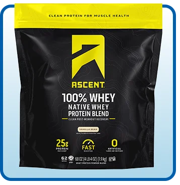 Ascent 100% Whey, Native Whey Protein Blend, Vanilla Bean