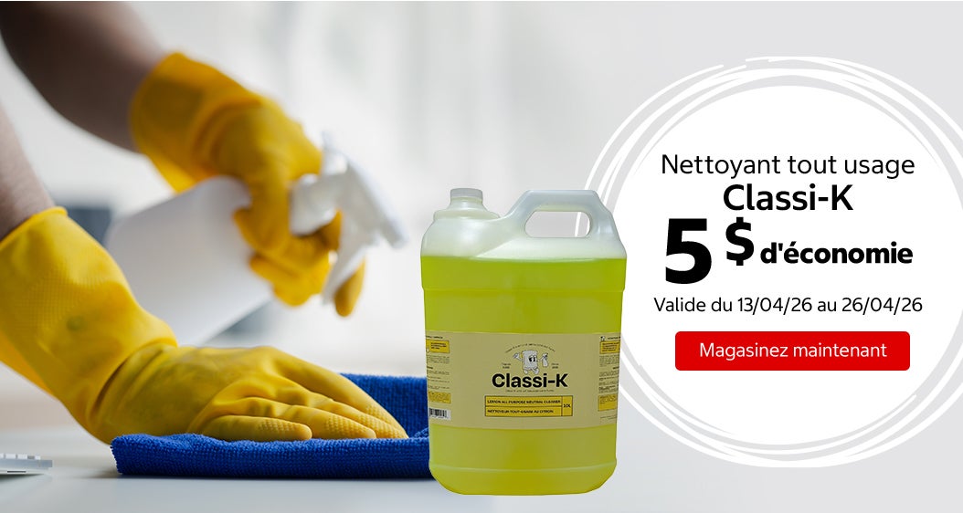 Nettoyant tout usage Classi-K 5 $ d'économie. Valide du 13/04/26 au 26/04/26. Magasinez maintenant.