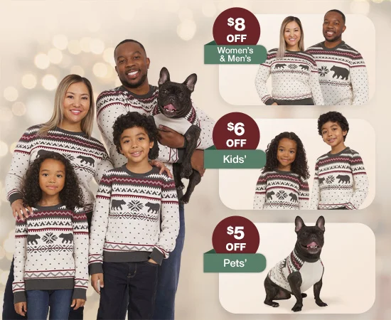 Shop Lands End holiday sweater for the whole family