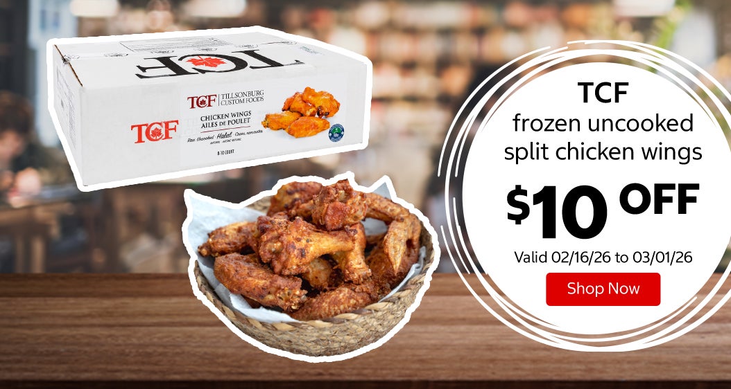 TCF frozen uncooked split chicken wings $10 Off. Valid 02/16/26 to 03/01/26. Shop Now 