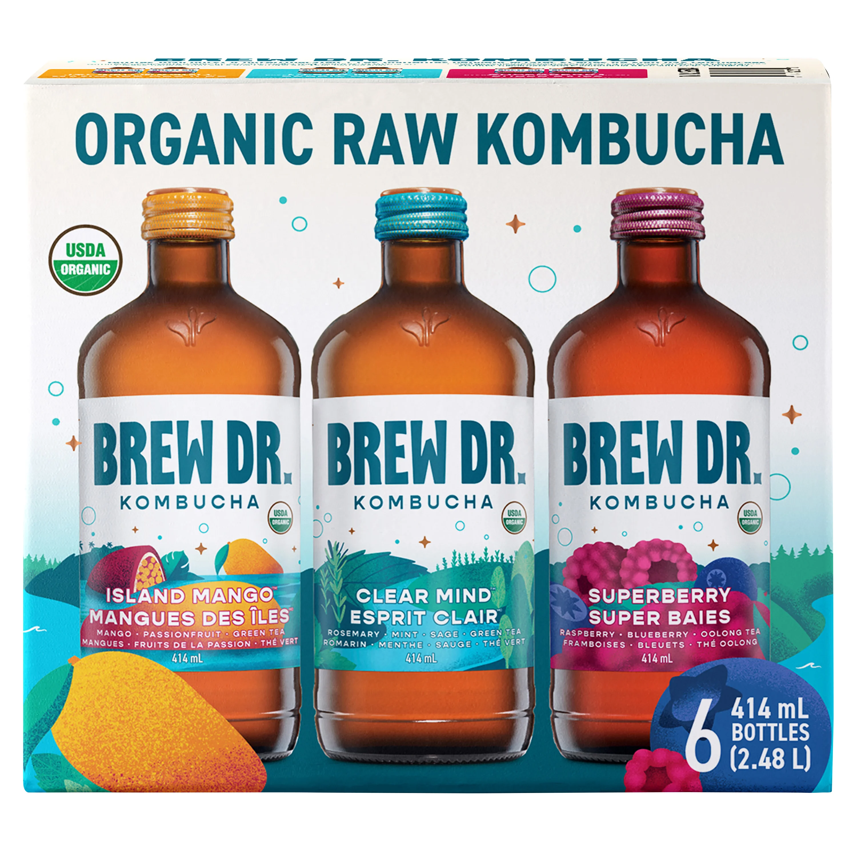 Brew Dr. organic raw kombucha variety pack