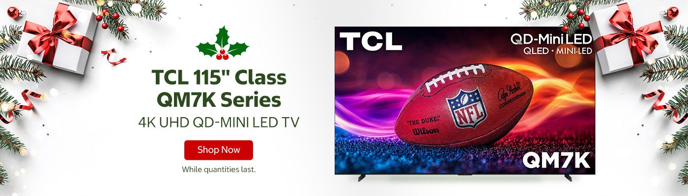 TCL 115" Class - QM7K Series - 4K UHD QD-Mini LED TV. While quantities last. Shop Now.